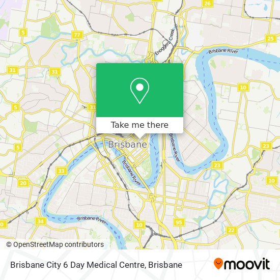 Mapa Brisbane City 6 Day Medical Centre