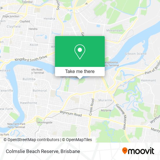 Colmslie Beach Reserve map