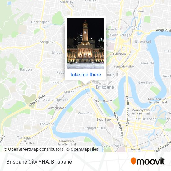 Mapa Brisbane City YHA