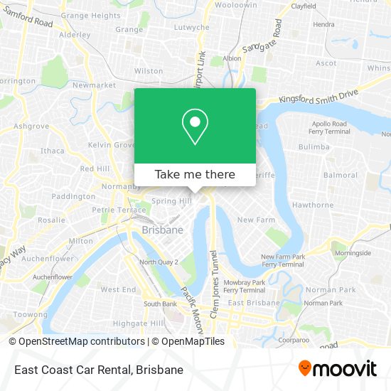 Mapa East Coast Car Rental