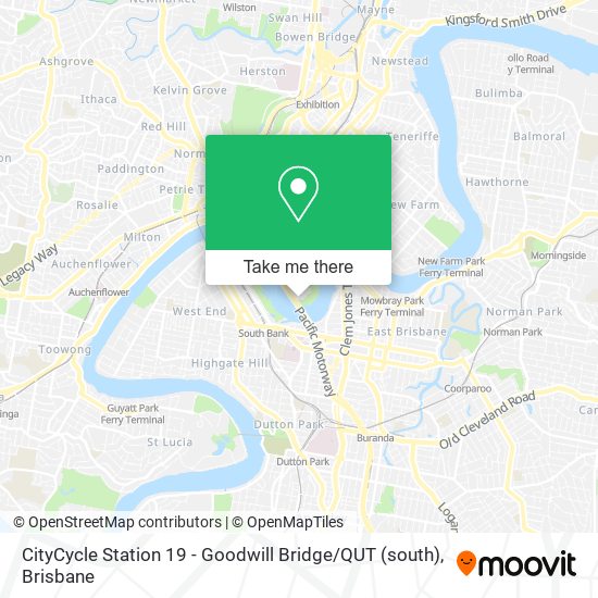 CityCycle Station 19 - Goodwill Bridge / QUT (south) map