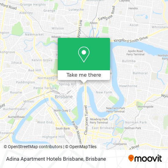 Adina Apartment Hotels Brisbane map