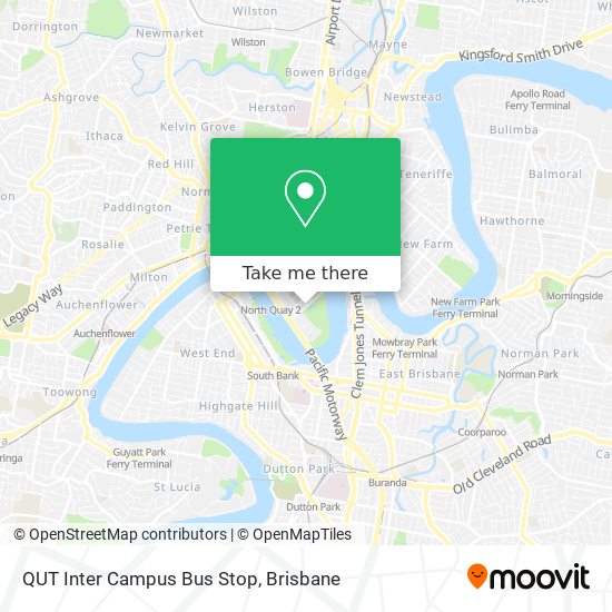 QUT Inter Campus Bus Stop map