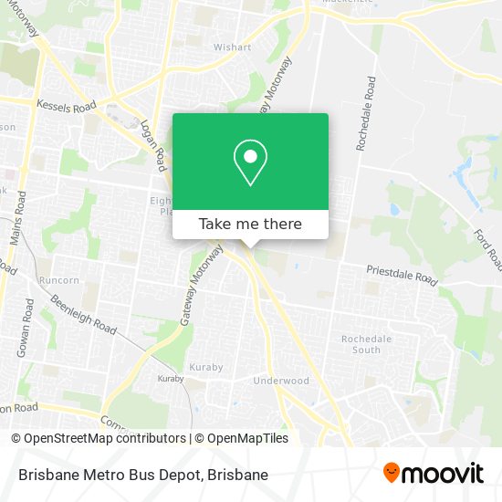 Mapa Brisbane Metro Bus Depot