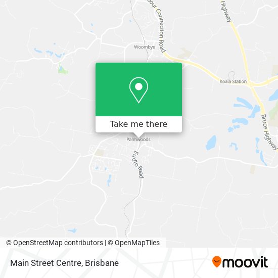 How to get to Main Street Centre in Palmwoods by Bus or Train?