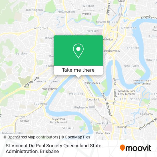 St Vincent De Paul Society Queensland State Administration map