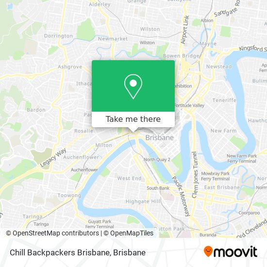 Mapa Chill Backpackers Brisbane