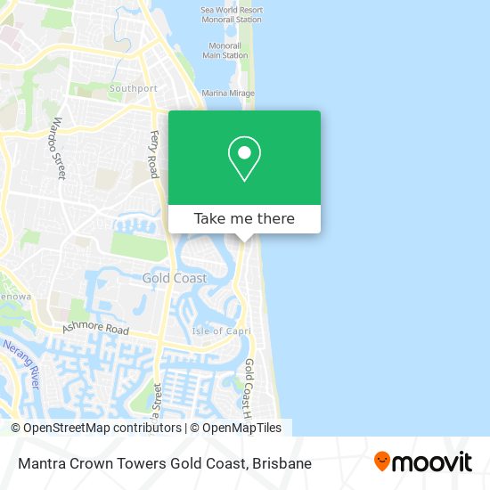 Mantra Crown Towers Gold Coast map