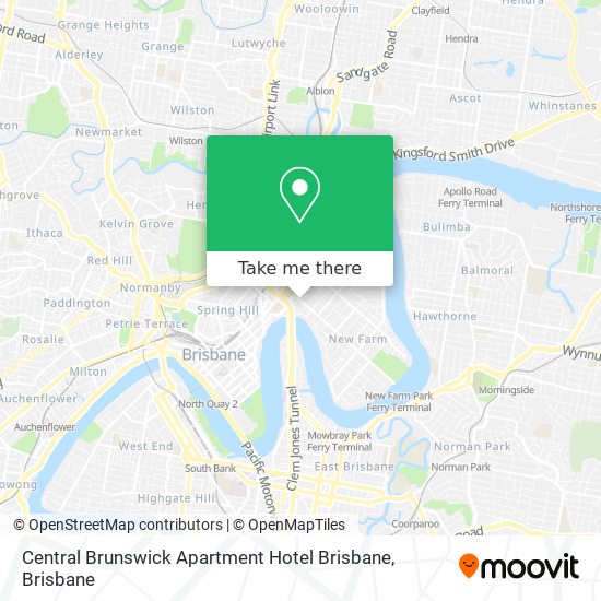 Central Brunswick Apartment Hotel Brisbane map