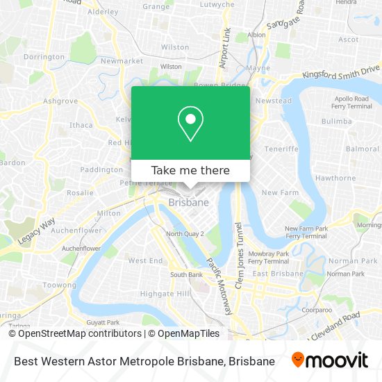 Best Western Astor Metropole Brisbane map