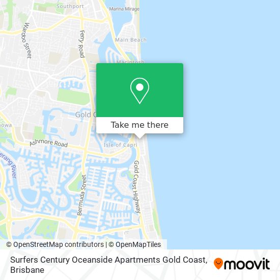 Surfers Century Oceanside Apartments Gold Coast map