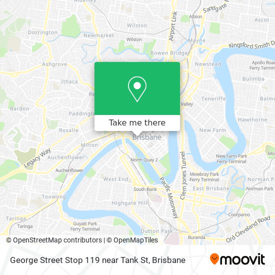Mapa George Street Stop 119 near Tank St