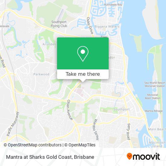Mantra at Sharks Gold Coast map