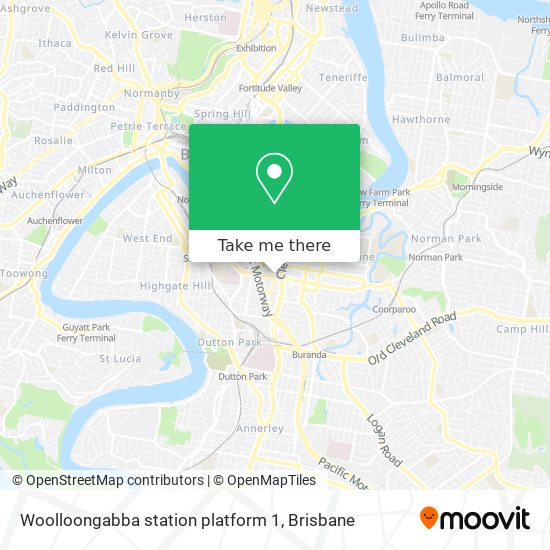 Woolloongabba station platform 1 map