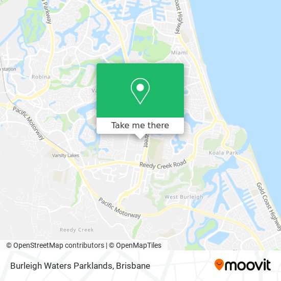 Burleigh Waters Parklands map