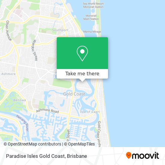 Mapa Paradise Isles Gold Coast