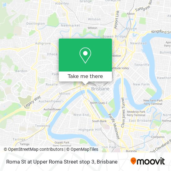 Mapa Roma St at Upper Roma Street stop 3