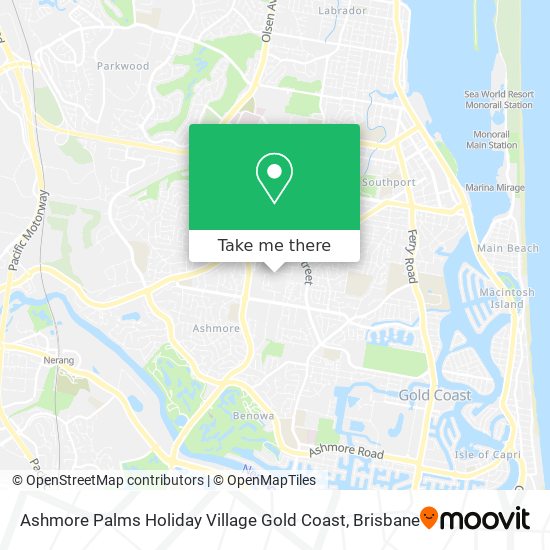 Ashmore Palms Holiday Village Gold Coast map