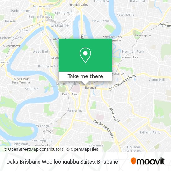 Oaks Brisbane Woolloongabba Suites map