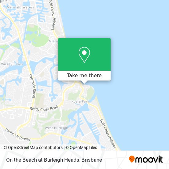 On the Beach at Burleigh Heads map