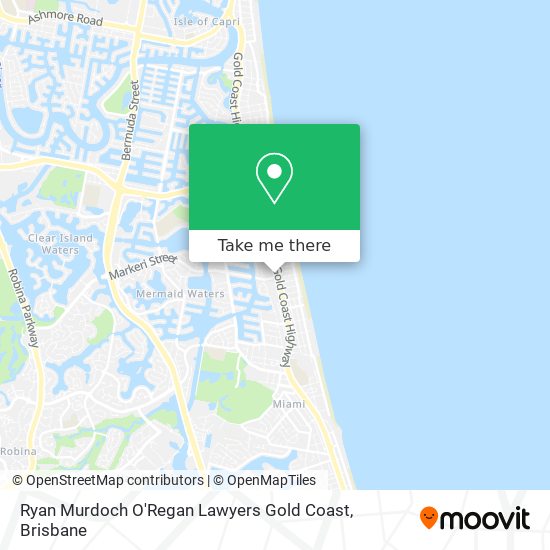 Mapa Ryan Murdoch O'Regan Lawyers Gold Coast