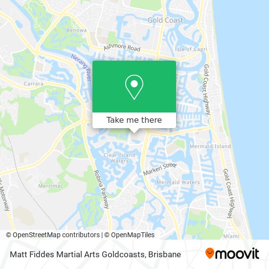 Matt Fiddes Martial Arts Goldcoasts map
