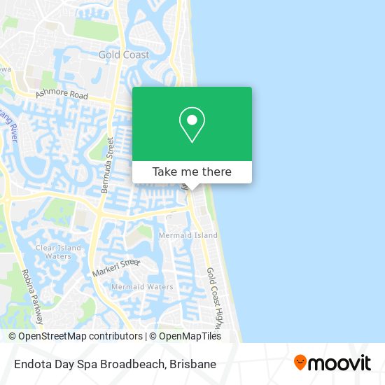 Mapa Endota Day Spa Broadbeach