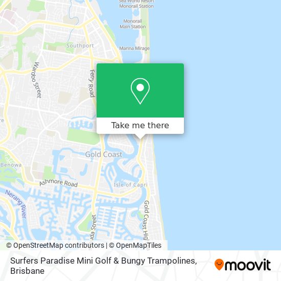 Mapa Surfers Paradise Mini Golf & Bungy Trampolines