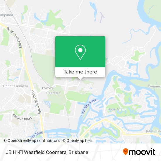 JB Hi-Fi Westfield Coomera map