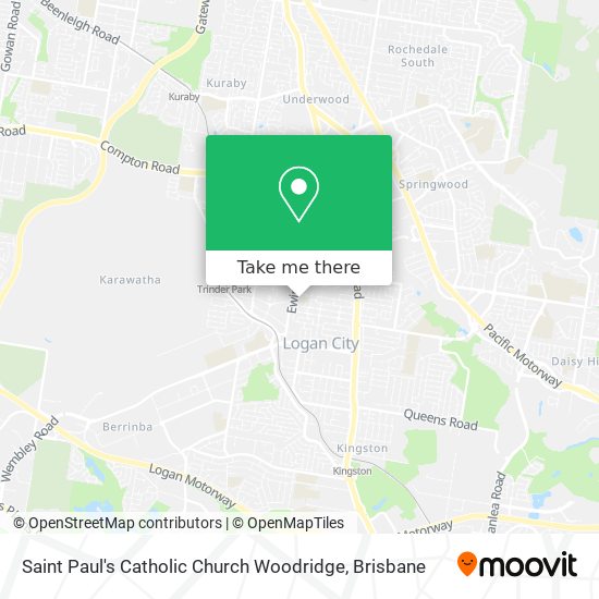 Saint Paul's Catholic Church Woodridge map