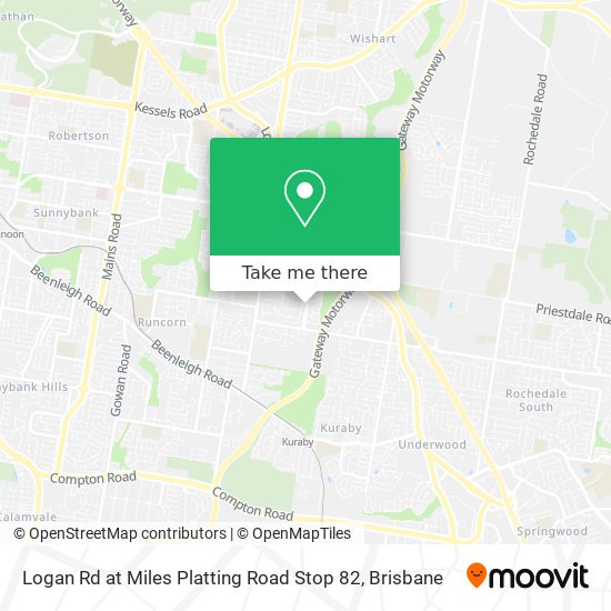 Logan Rd at Miles Platting Road Stop 82 map