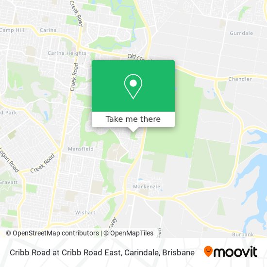 Cribb Road at Cribb Road East, Carindale map