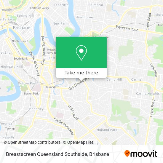 Mapa Breastscreen Queensland Southside