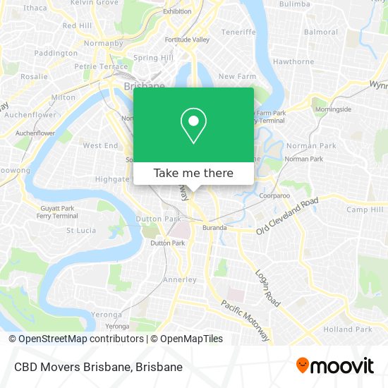 Mapa CBD Movers Brisbane