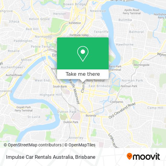 Impulse Car Rentals Australia map