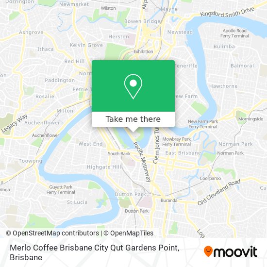 Merlo Coffee Brisbane City Qut Gardens Point map