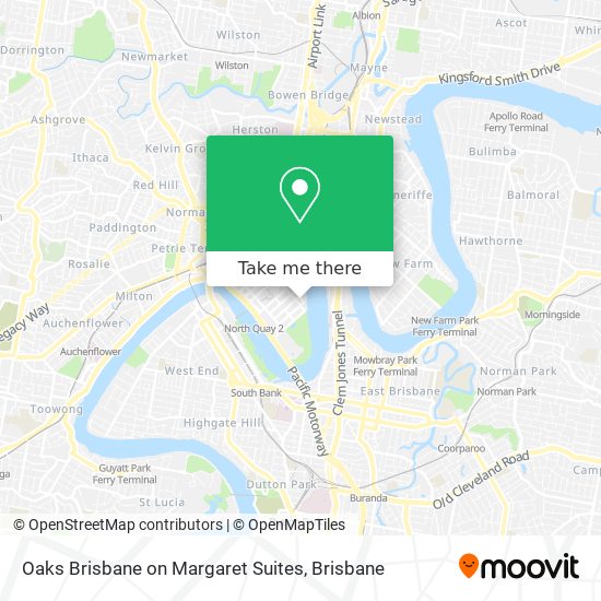 Oaks Brisbane on Margaret Suites map