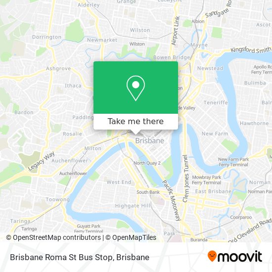 Brisbane Roma St Bus Stop map