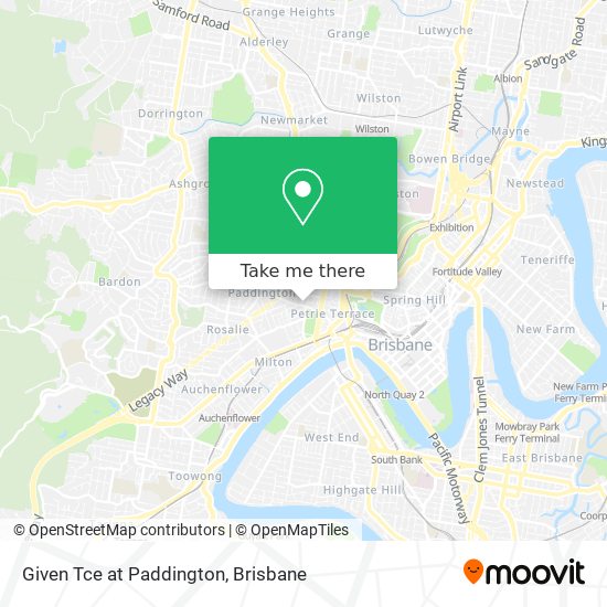 Given Tce at Paddington map