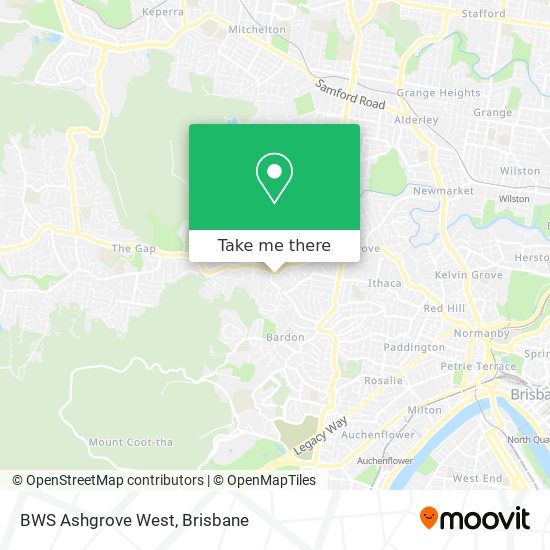 BWS Ashgrove West map