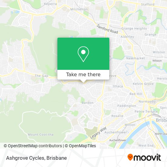 Ashgrove Cycles map