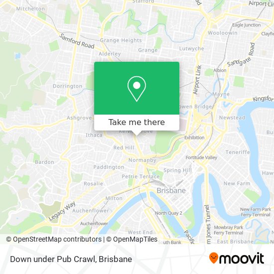 Mapa Down under Pub Crawl