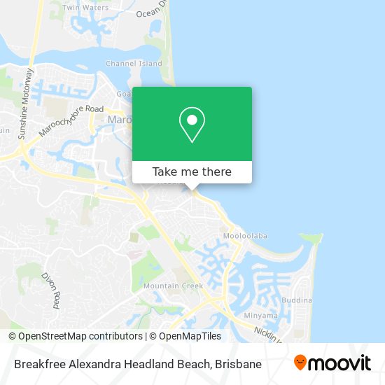 Mapa Breakfree Alexandra Headland Beach