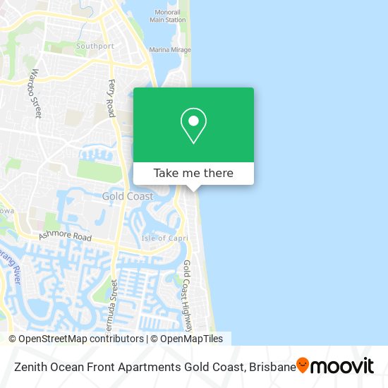 Zenith Ocean Front Apartments Gold Coast map