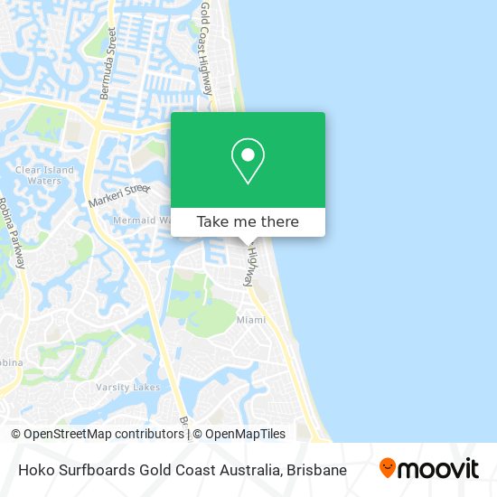 Hoko Surfboards Gold Coast Australia map
