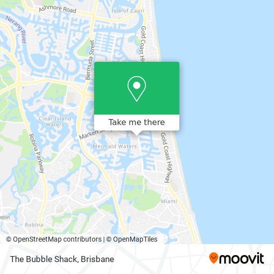 How to get to The Bubble Shack in Mermaid Waters by Bus or Light rail?