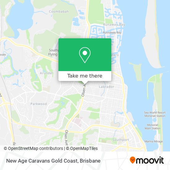 New Age Caravans Gold Coast map