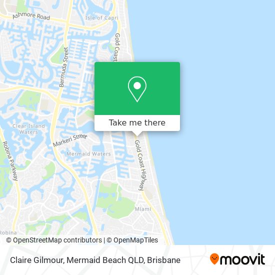 Claire Gilmour, Mermaid Beach QLD map
