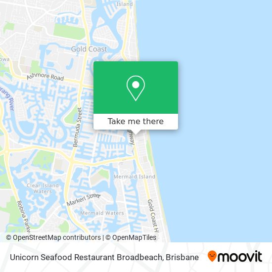 Unicorn Seafood Restaurant Broadbeach map