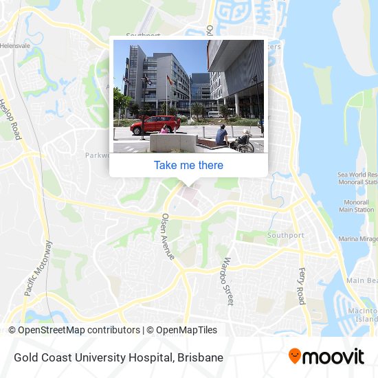 Mapa Gold Coast University Hospital